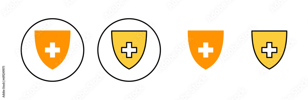 Fototapeta premium Health insurance icon set for web and mobile app. Insurance document sign and symbol