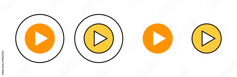 Play Icon set for web and mobile app. Play button sign and symbol Play Icon set for web and mobile app. Play button sign and symbol