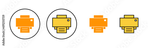 Print icon set for web and mobile app. printer sign and symbol