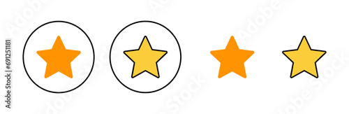 Star Icon set for web and mobile app. rating sign and symbol. favourite star icon