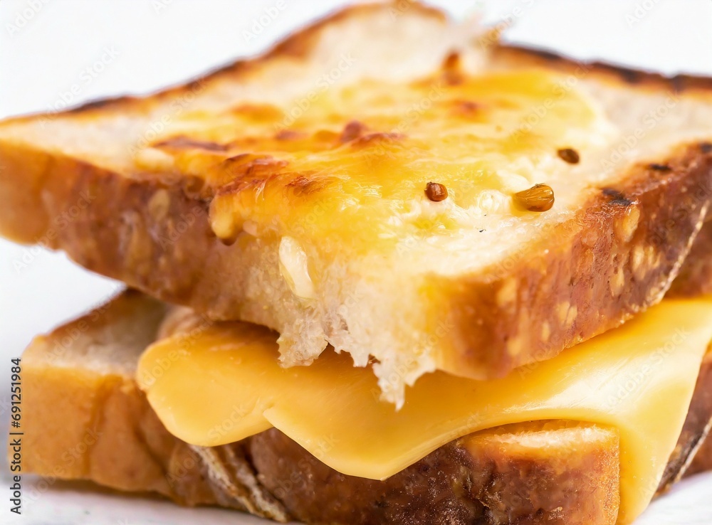 Cheese sandwich snack, isolated on white background, closeup photography Cheese sandwich snack, isolated on white background, closeup photography