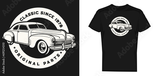 Classic car since 1978 vintage t-shirt design vector