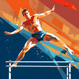 A clipart of a male gymnast on the parallel bars Generative AI