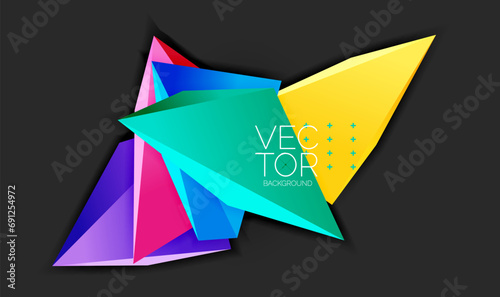 Vector 3d triangles geometric abstract background