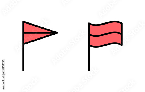 Flag icon set illustration. Gps location pin map. Location marker symbol.