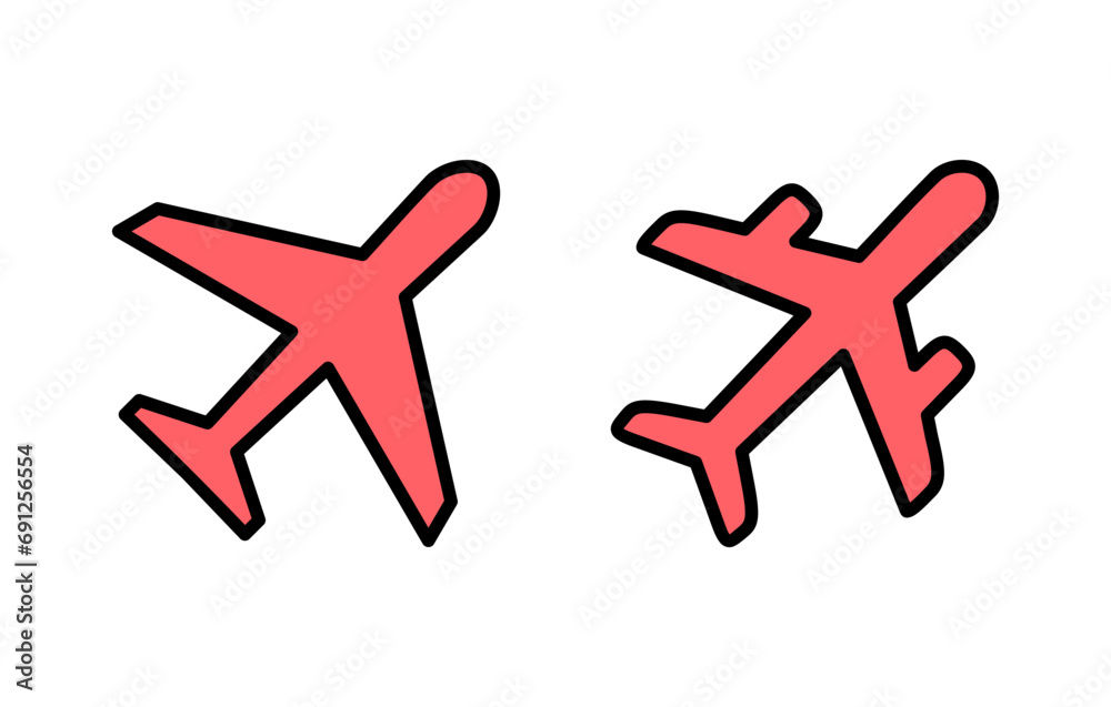 Plane icon set illustration. Airplane sign and symbol. Flight transport symbol. Travel sign. aeroplane