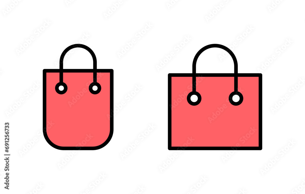 Shopping bag icon set illustration. shopping sign and symbol Shopping bag icon set illustration. shopping sign and symbol