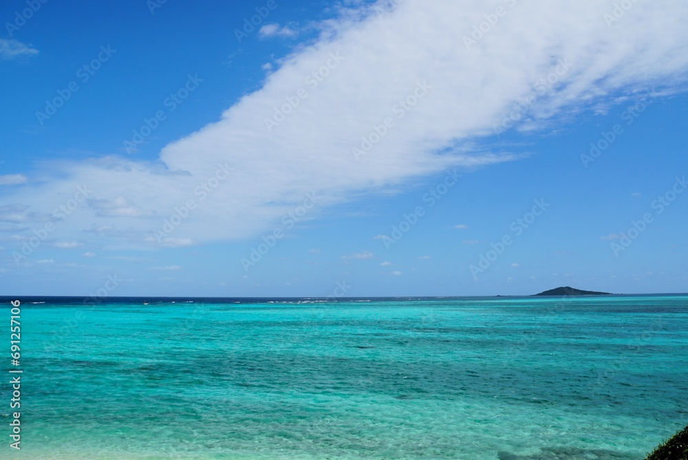 Turquoise Sea view from Ikema Island,Okinawa