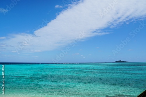 Turquoise Sea view from Ikema Island,Okinawa photo