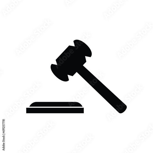 Hammer of a judge icon vector 