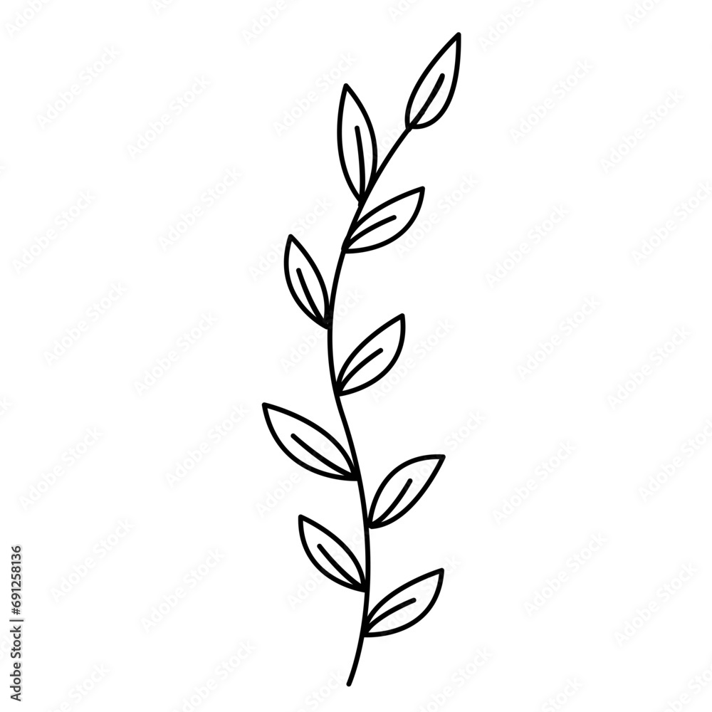 Floral and Flower Line Art Design, Minimalist Plant Illustration