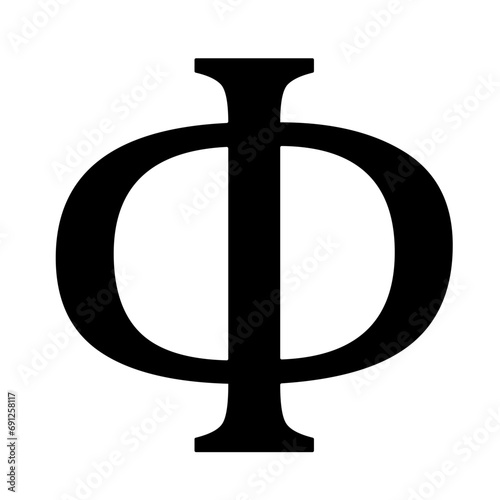 Fototapeta Naklejka Na Ścianę i Meble -  Phi Math Sign, Mathematic Sign and Symbol