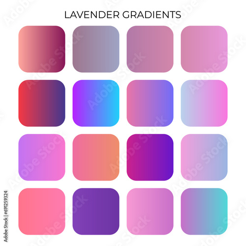 SET OF LAVENDER GRADIENT COLOR PALETTE