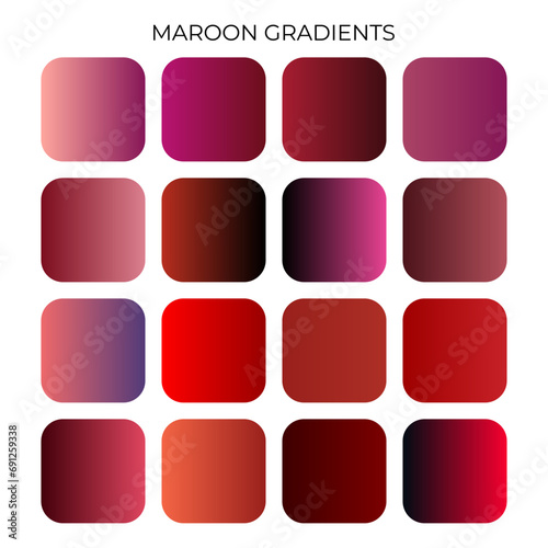 SET OF MAROON GRADIENT COLOR PALETTE