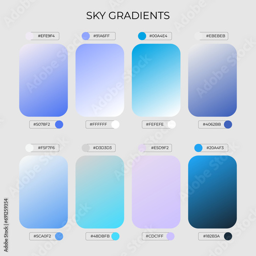 SET OF SKY GRADIENT COLOR PALETTE