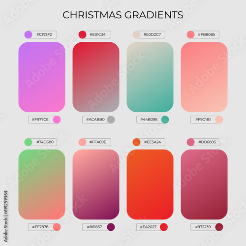 SET OF CHRISTMAS GRADIENT COLOR PALETTE