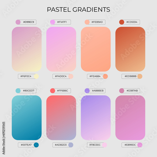 SET OF PASTEL GRADIENT COLOR PALETTE