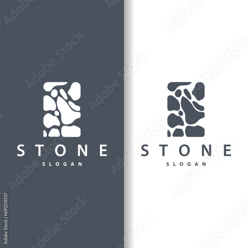 Stone Logo, Premium Elegant Design, Stone Balance Vector, Stepping Rock Walking Icon Illustration Design