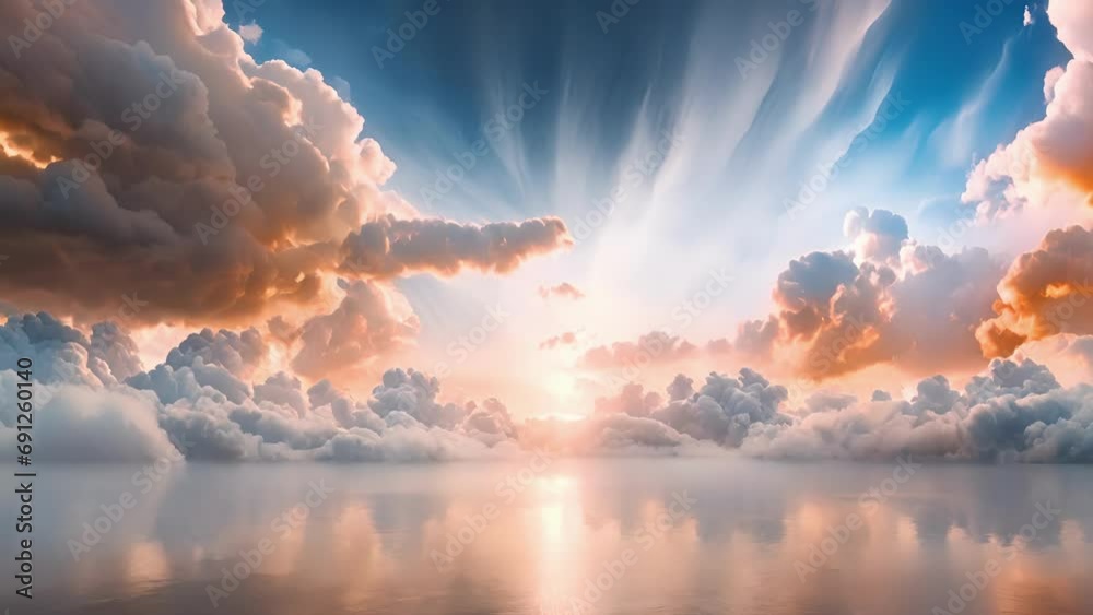 mesmerizing display cloud layers, creating surreal landscape reminiscent painting sky.