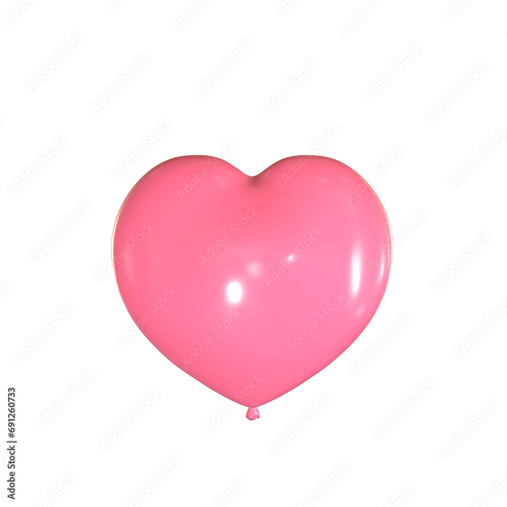 3d pink heart shaped balloon