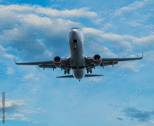 a Commercial Jet plane prepare to landing at the airport.