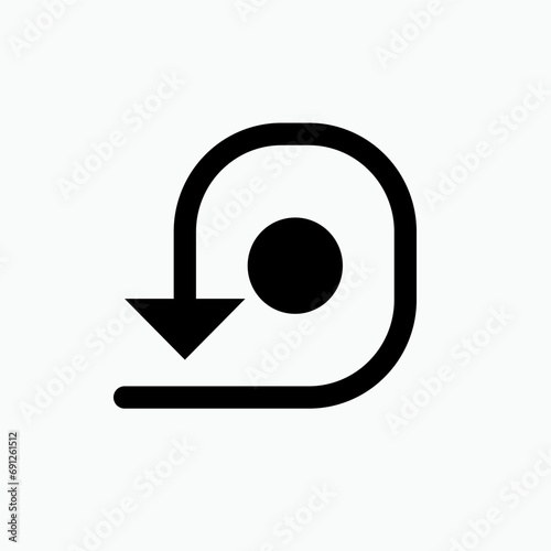 Back Arrow Icon.  Recondition Symbol. 