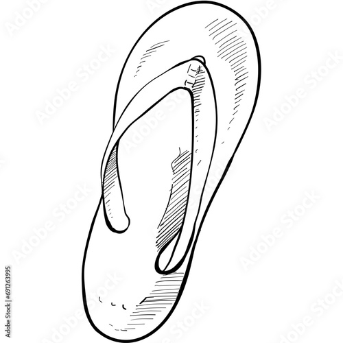 beach slippers handdrawn illustration