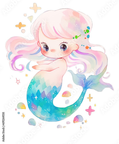 mermaid baby clipart