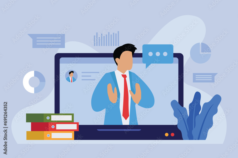 Webinar online meeting concept, remote working or work from home and anywhere Webinar online meeting concept, remote working or work from home and anywhere
