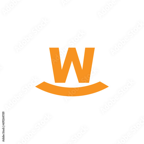 letter w smile font simple geometric logo vector