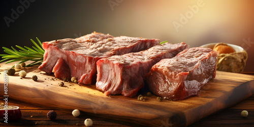 From Butchery to Brilliance: Unveiling the Secrets of Preparing Raw Picanha on the Culinary Canvas background ai generated photo