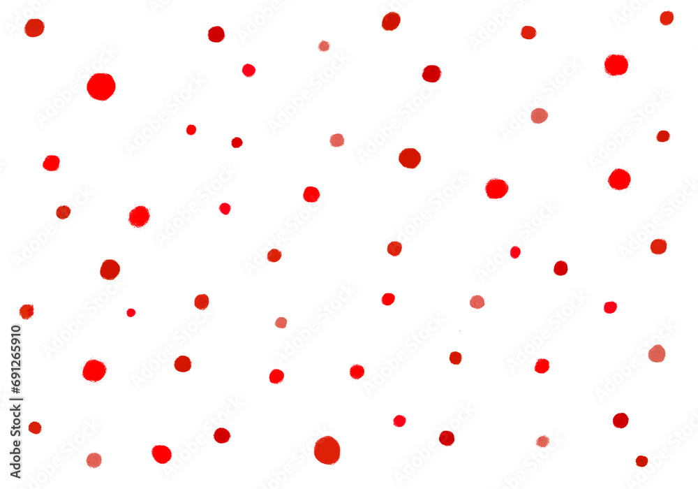 Red Polka Dots Pattern Christmas Art Background Circle Round Hand Drawn Oil Pastel Texture Isolated PNG Red Polka Dots Pattern Christmas Art Background Circle Round Hand Drawn Oil Pastel Texture Isolated PNG