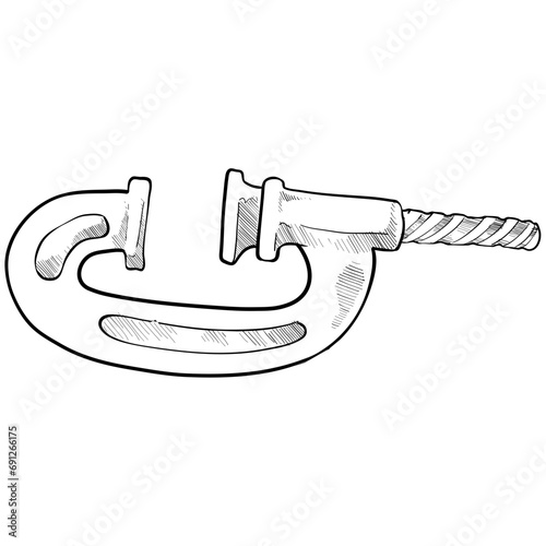 clamps handdrawn illustration