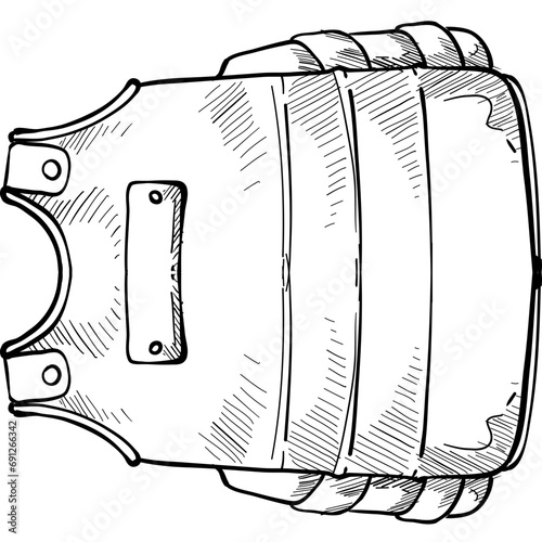 bulletproof vest handdrawn illustration