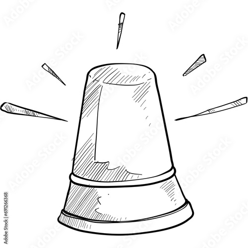 police siren handdrawn illustration