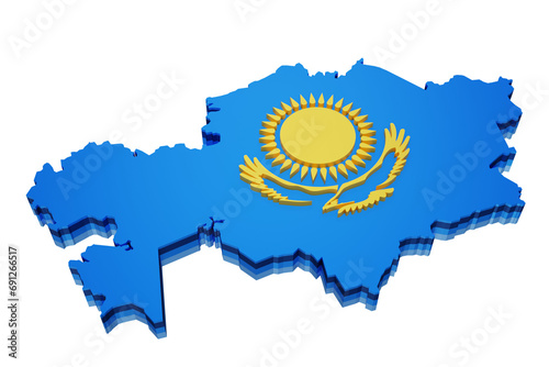 Kazakhstan map in 3D