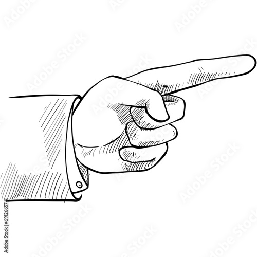 pointing handdrawn illustration