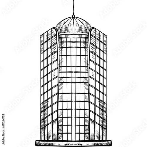 city building handdrawn illustration