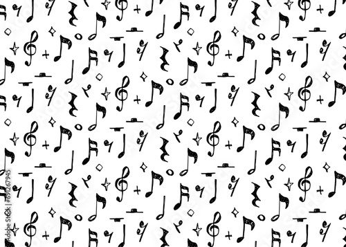 音符のパターン、背景素材　ベクター