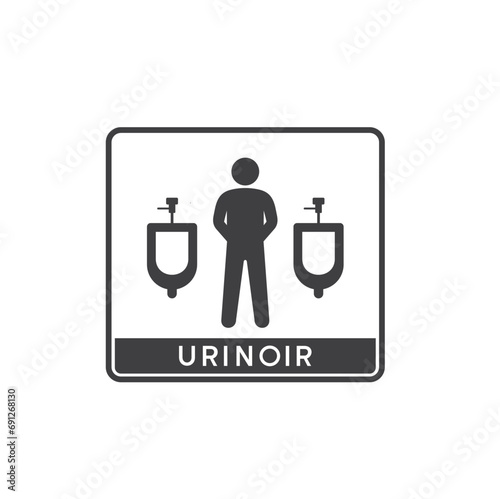 symbol of urinal, toilet sign, vector art.