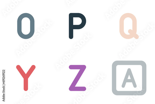 alphabet flat icon set bundle 07