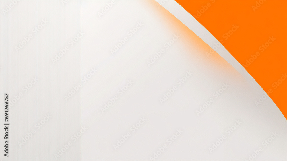Kontrastierendes geschwungenes Wellenmuster in Orange und Weiß. Abstrakter wellenförmiger Unternehmenshintergrund mit Kreisen. Vektor-Banner-Design - obrazy, fototapety, plakaty 