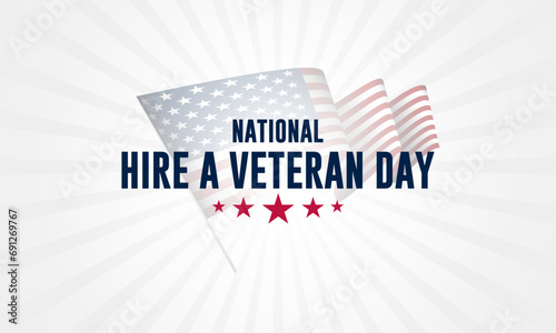 Happy National Hire A Veteran Day Background Vector Illustration 
