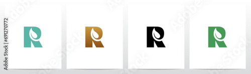 Leaf Negative Space On Letter Logo Design R