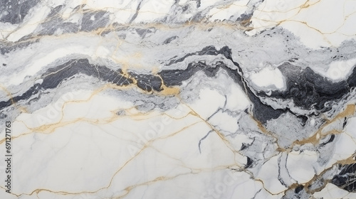 abstract background texture of artificial black and white marble with gold.  photo