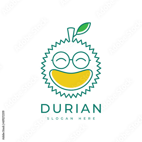 durian fruit delicious fresh asian food tropical tasty agriculture eco market modern logo design graphic vector