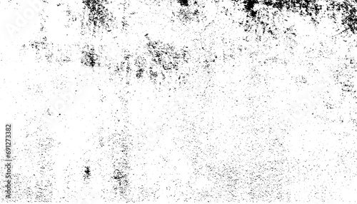 Hand drawn scattered black grunge dots or dust, grungy dirty texture for banner, poster, retro and vintage design. Black and white grunge, surface dust and rough dirty background. Grainy texture vecto photo