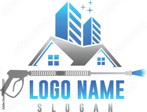 pressure washing power washing logo vector