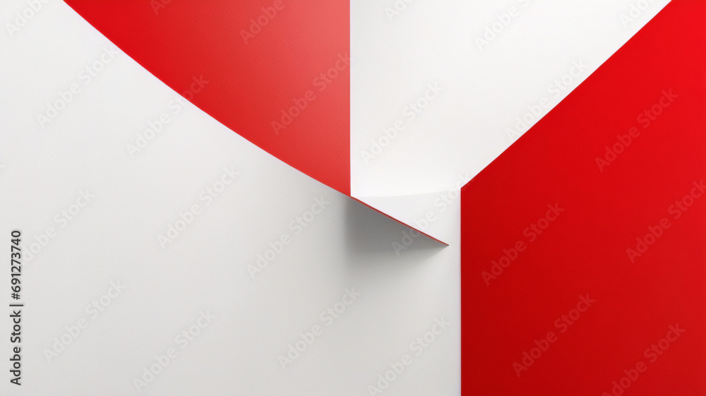 Rot-weißer abstrakter Bannerhintergrund. Moderner abstrakter weißer und roter Hintergrund mit 3D-Überlappungsebeneneffekt. Rot-weißer abstrakter Bannerhintergrund. Moderner abstrakter weißer und roter Hintergrund mit 3D-Überlappungsebeneneffekt.