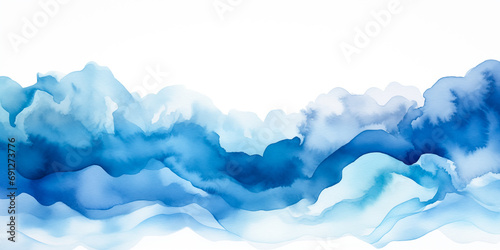 Water surface ocean wave, blue, aqua, teal marble texture. Blue and white water wave web banner Graphic Resource as background for ocean wave abstract. Watercolor backdrop for copy space text by Vita photo